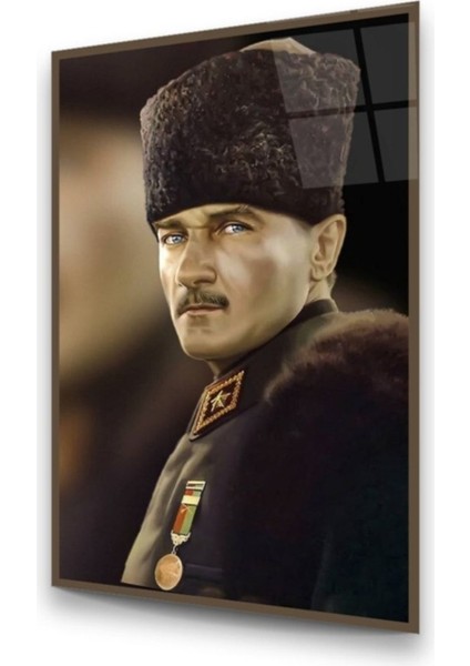 Cam Tablo, Dekoratif Baskı Atatürk Dikey Cam Tablo