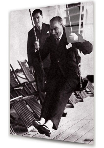 Cam Tablo, Dekoratif Baskı Atatürk Dikey Cam Tablo