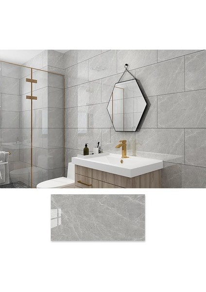 6 Adet 60X30CM Açık Kahverengi Desenli Yapışkanlı Esnek Karavan Banyo Duvar Kaplama Paneli Shiny-2