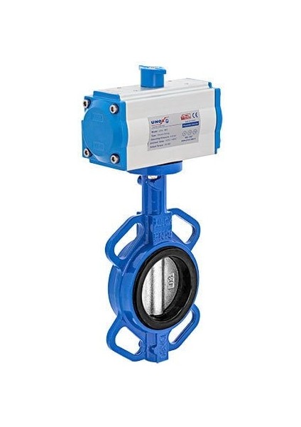 Dn 40-11/2"çift Etkili Pnömatik Aktüatörlü Wafer Tipi Kelebek Vana Nikel Klape