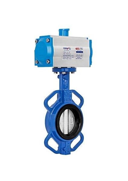 Dn 40-11/2"çift Etkili Pnömatik Aktüatörlü Wafer Tipi Kelebek Vana Nikel Klape