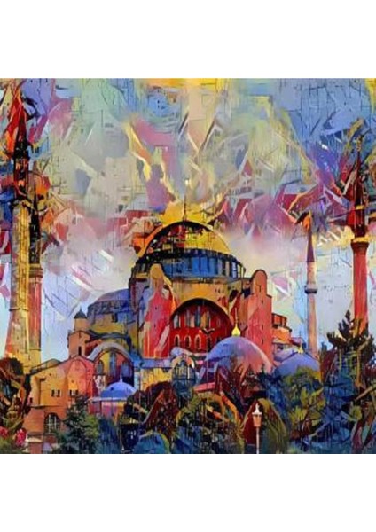 Renkli Ayasofya Kasnaklı Sayılarla Boyama Seti