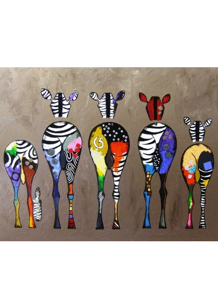 Zebra Ailesi Kasnaklı Sayılarla Boyama Seti