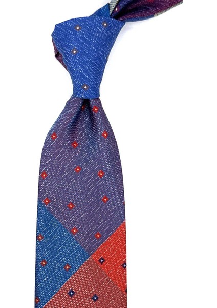 Küçük Desen Çok Renkli Patchwork Klasik Kravat KK12216