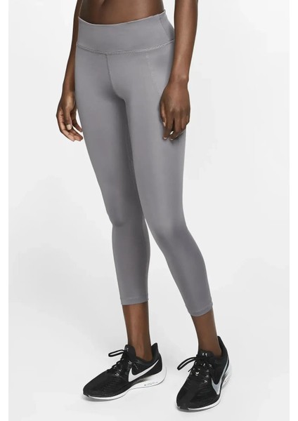 Fast Leggings De Running Crop Toparlayıcı Gri Kadın Spor Tayt