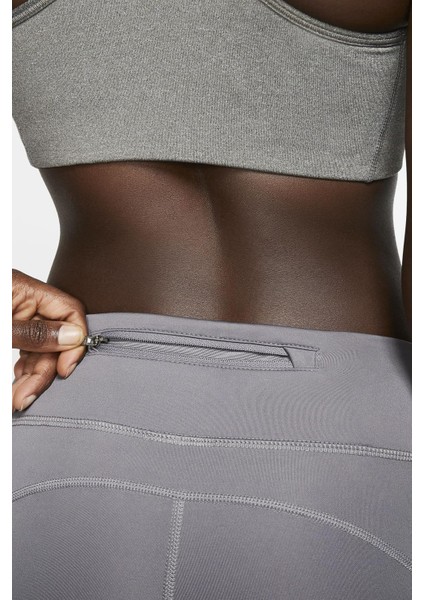 Fast Leggings De Running Crop Toparlayıcı Gri Kadın Spor Tayt