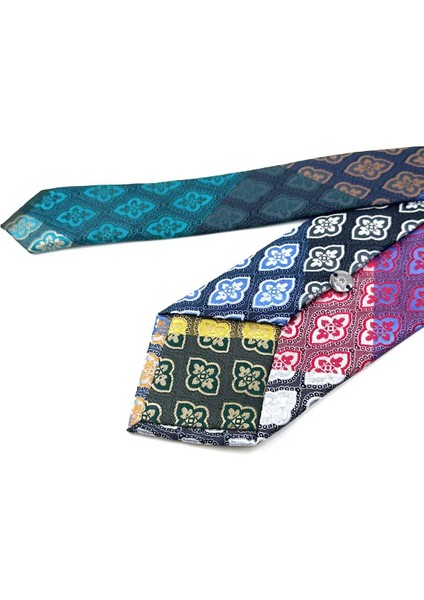 Motif Desen Çok Renkli Patchwork Klasik Kravat KK12177