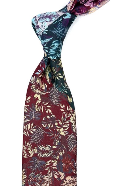 Çiçek Desen Çok Renkli Patchwork Klasik Kravat KK12224