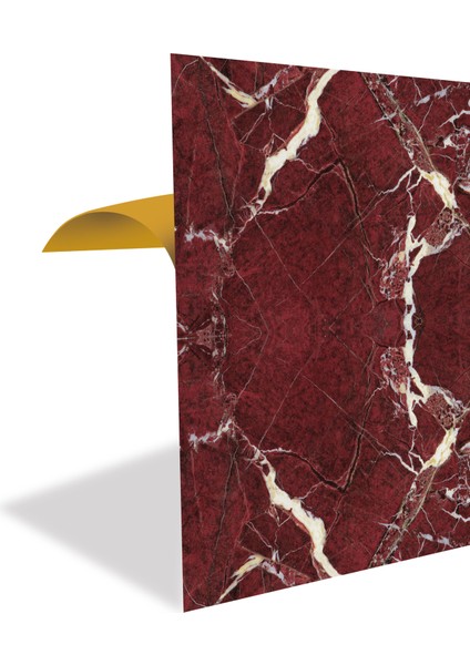 Kendinden Yapışkanlı Bordo Mermer Desenli Pvc Panel 41X62 cm (12 Adet) 3 M²