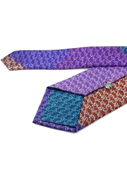 Motif Desen Çok Renkli Patchwork Klasik Kravat KK12169