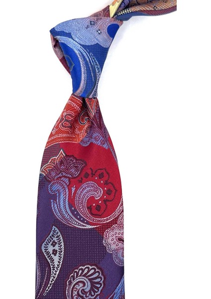Şal Desen Çok Renkli Patchwork Klasik Kravat KK12184