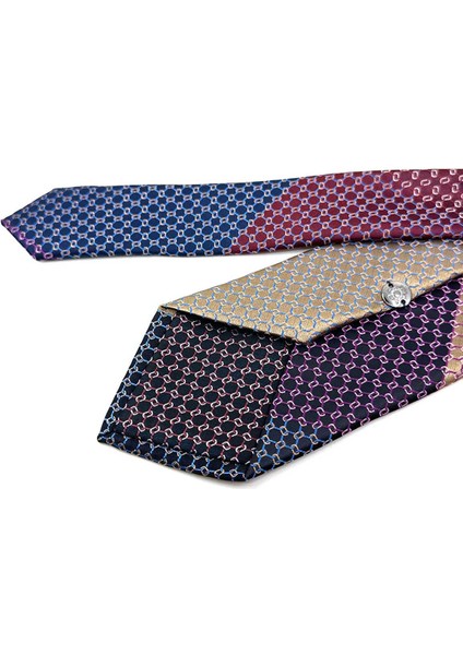 Motif Desen Çok Renkli Patchwork Klasik Kravat KK12195