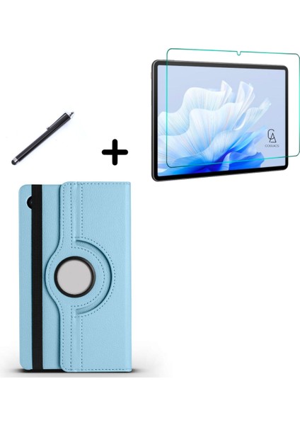 Samsung Galaxy Tab A9 Plus 11 Inç 360° Dönebilen Standlı Tablet Kılıfı Ekran Koruyucu ve Kalem Seti