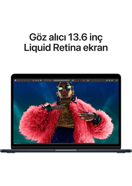 MacBook Air M3 Çip 8GB 256GB SSD macOS 13" Taşınabilir Bilgisayar Gece Yarısı MRXV3TU/A