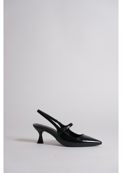 Axel Siyah Tek Bantlı Arkası Açık Topuklu Ayakkabı fiyatları
