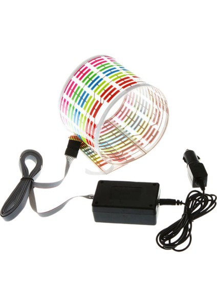 Araç Ön Camı LED Ses Aktif Ekolayzır Araba Neon El Hafif Müzik Ritim Flaş Lambası Etiket Kontrol Kutusu ile 45X11 cm (Yurt Dışından)