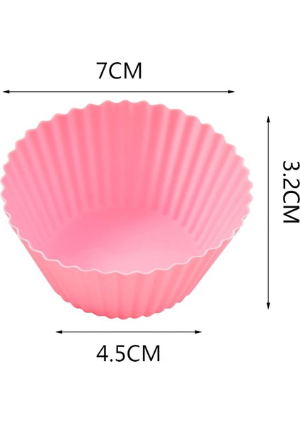 Holly Home 24’lü Yıkanabilir Mini Tırtıklı Muffin Pişirme Kalıbı, Ribanalı Kek, Cupcake, Hamur Işi Renkli Kap