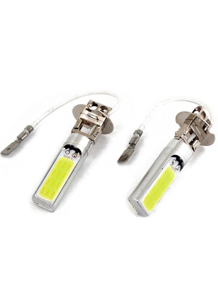 2 Adet H3 15W LED Cob Drl Lamba Beyaz Sürüş Kafası Ampuller (Yurt Dışından)