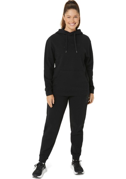 Asics Logo Sweatpant Kadın Siyah Eşofman Altı 2032C844-002