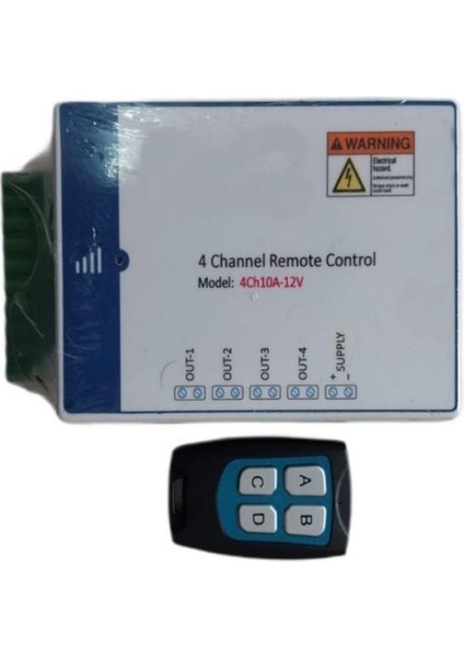 Sanec 4 Kanal 220V 433 Mhz Kablosuz Rf Alıcılı Röle + 4 Kanal Rf Uzaktan Kumanda 433MHZ