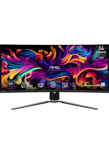 34.18" MAG 341CQP QD-OLED 3440x1440 (UWQHD) 21:9 CURVE 1800R QD-OLED 175HZ 0.03MS FREESYNC PREMIUM PRO GAMING MONITOR