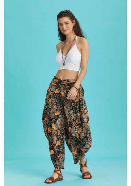 Drape Bel Dökümlü Kadın Şalvar Pantolon modelleri