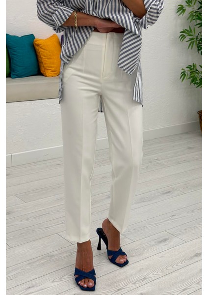 Beyaz Önü Flatolu Pantolon 5113 modelleri