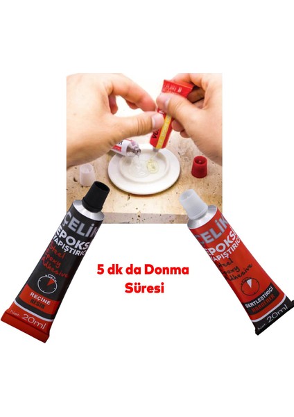 Güçlü Epoksi Yapıştırıcı Metal Plastik Seramik Cam Çelik Yapıştırıcı 20 + 20 gr Hızlı Kuruyan indirimleri
