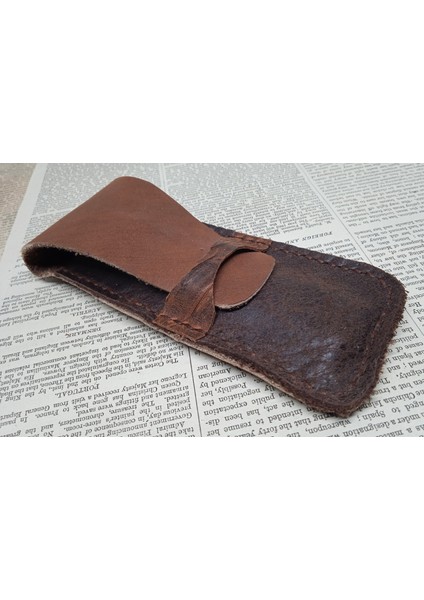 Crazy Hors Hakiki Deri El Emeği Kalemlik Kalem Kutu 27 cm 6 cm 07K1
