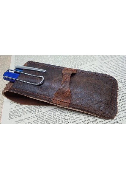 Crazy Hors Hakiki Deri El Emeği Kalemlik Kalem Kutu 27 cm 6 cm 07K1 modelleri