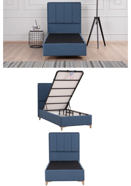 Gold Therapy Sandıklı Baza Başlık Seti Mavi (Yatak Dahil Değildir) modelleri