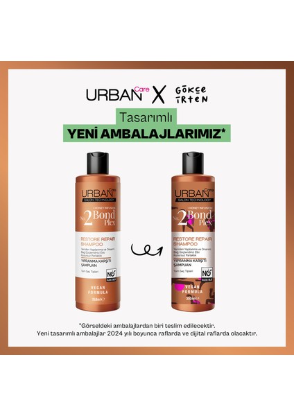 Urban Care No.2 Bond Plex Restore Repair Yıpranma Karşıtı Saç Bakım Şampuanı 350 ml - Sülfatsız