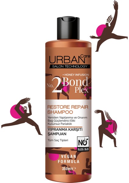 Urban Care No.2 Bond Plex Restore Repair Yıpranma Karşıtı Saç Bakım Şampuanı 350 ml - Sülfatsız