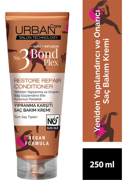 Urban Care No.3 Bond Plex Restore Repair Yıpranma Karşıtı Saç Bakım Kremi 250 ml - Vegan