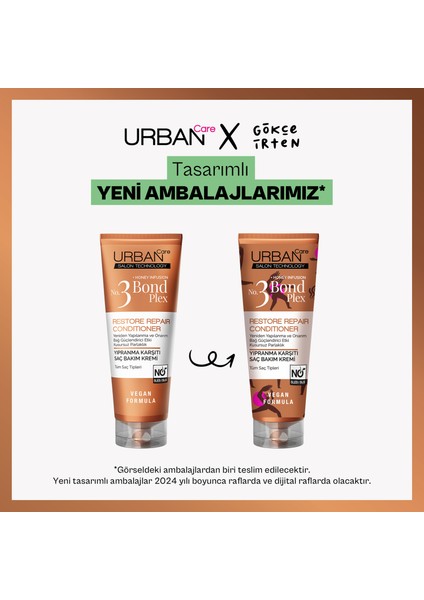 Urban Care No.3 Bond Plex Restore Repair Yıpranma Karşıtı Saç Bakım Kremi 250 ml - Vegan