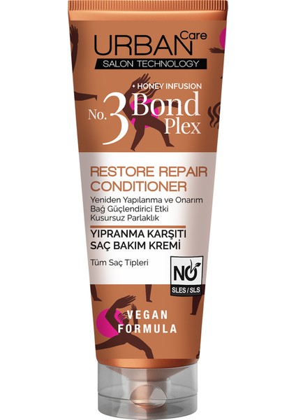 Urban Care No.3 Bond Plex Restore Repair Yıpranma Karşıtı Saç Bakım Kremi 250 ml - Vegan