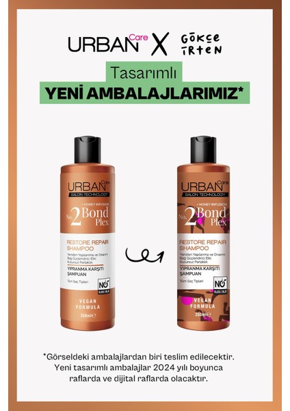 Urban Care Bond Plex Yıpranma Karşıtı Sülfatsız Şampuan 350 ml + Saç Bakım Sütü 200 ml + Saç Bakım Yağı 100 ml - Vegan