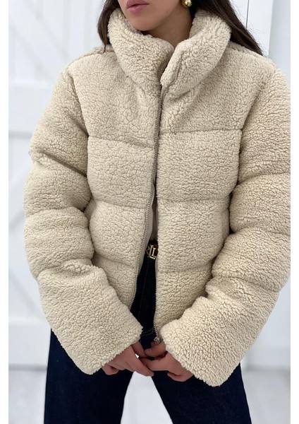 Bej Peluş Mont 99165 fiyatları
