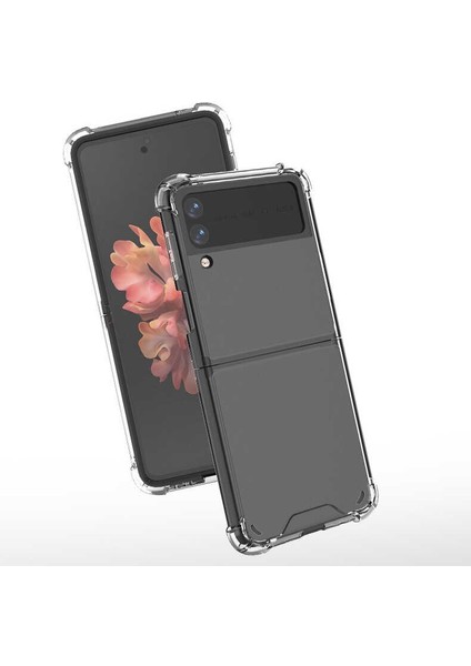 Samsung Galaxy Z Flip 3 Kılıf Antishock Köşeli Silikon Renksiz