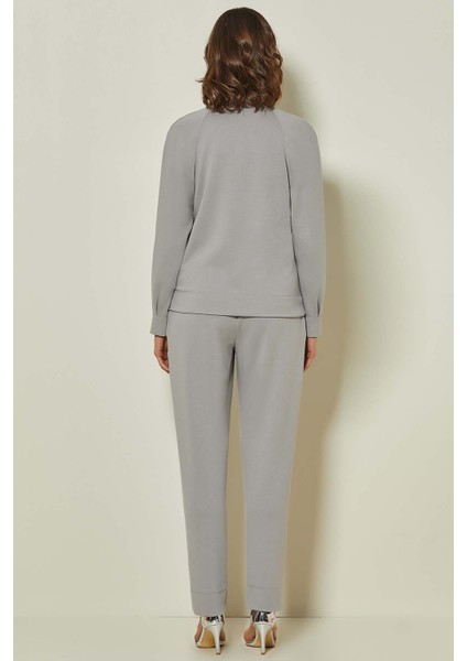 Reglan Kollu Gri Örme Eşofman Üstü fiyatları