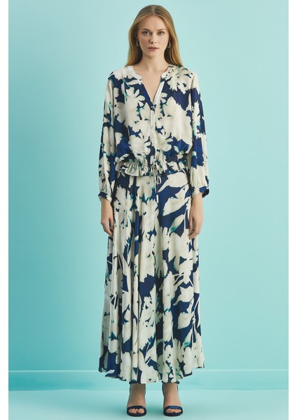 Kloş Çok Renkli Saten Etek