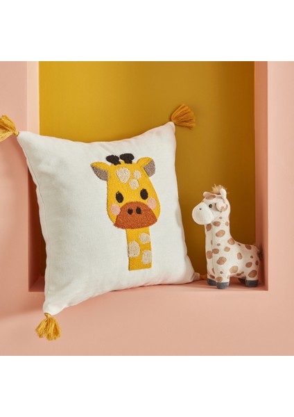 Bebek Giraffe Nakışlı Kırlent 34X34 cm