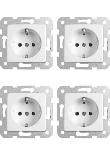 Linnera Topraklı Priz Beyaz (Çerçeve Dahil) 90440008 (4 Adet)
