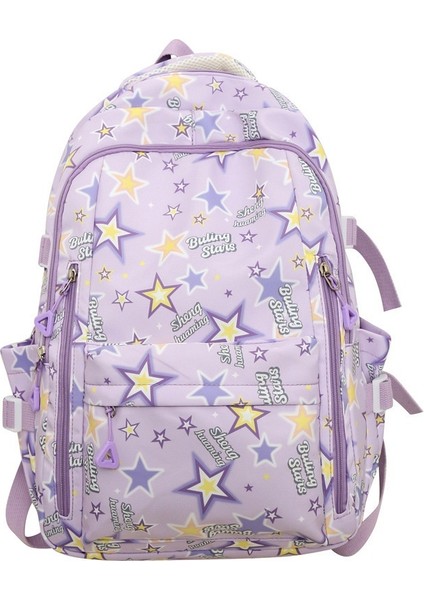 Okul Çantası Karikatür Grafiti Ortaokul ve Lise Öğrencisi Büyük Kapasiteli Sırt Çantası (Yurt Dışından)