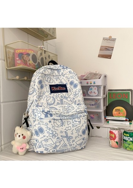 Okul Çantası Kadın Grafiti Sırt Çantası Büyük Kapasiteli Öğrenci Çok Yönlü Banliyö Sırt Çantası (Yurt Dışından)