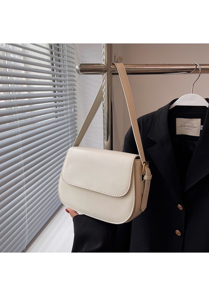 Kadın Çantası Düz Renk, Basit Doku, Modaya Uygun, Çok Yönlü, Yabancı Tarz, Tek Omuz Çapraz Askılı Küçük Kare Çanta (Yurt Dışından)