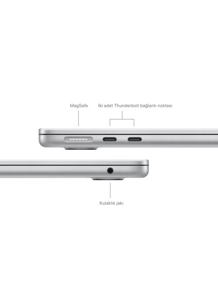 MacBook Air M3 Çip 8GB 512GB SSD macOS 13" Taşınabilir Bilgisayar Gümüş MRXR3TU/A