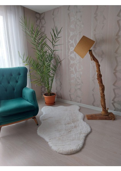 Tavşan Tüyü Süet Tabanlı Peluş Post Beyaz Renk Ultra Yumuşak Post Puffy Yıkanabilir Halı modelleri