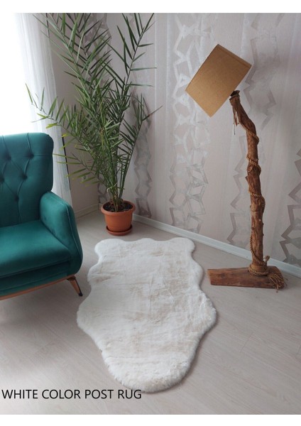 Tavşan Tüyü Süet Tabanlı Peluş Post Beyaz Renk Ultra Yumuşak Post Puffy Yıkanabilir Halı fırsatları