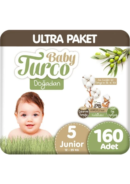 Baby Turco Bebek Bezi Aylık Paket 5 Numara 12-25 kg 160'lı